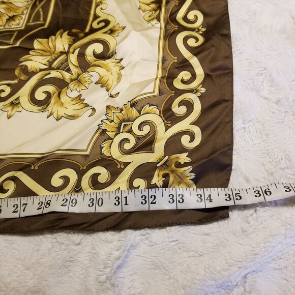 Kathie Lee Vintage Made In Italy Square Scarf Floral Mosaic - Picture 6 of 7